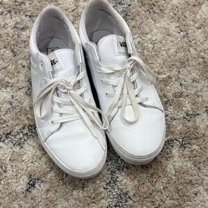 Vans White Leather Low-Top Sneakers